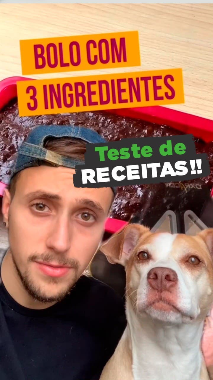 Bolo de 3 Ingredientes (Banana e Cacau)